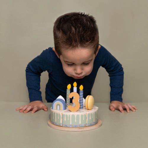 Gâteau d'anniversaire en bois - Bleu - Essentials