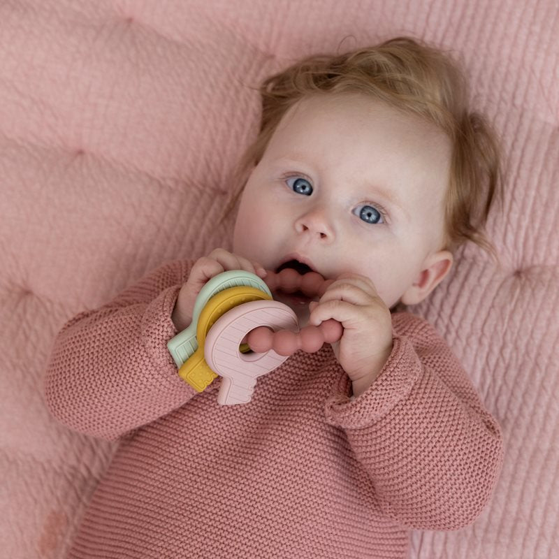 Teething toy keychain pink 