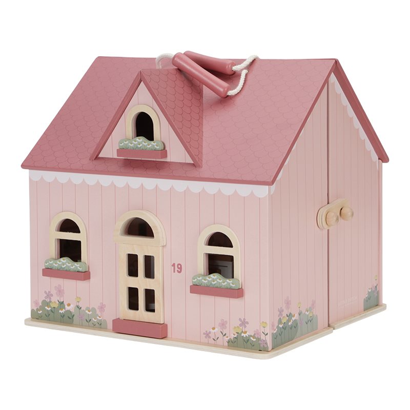 Tragbares Puppenhaus aus Holz 