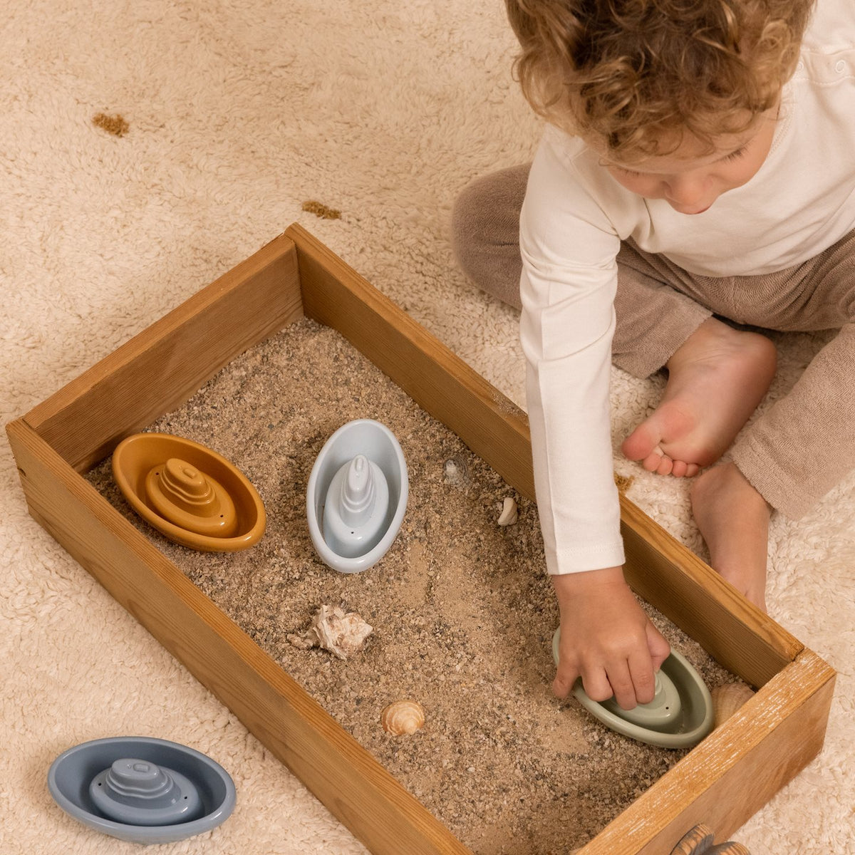 Stackable Bath Boats Blue 