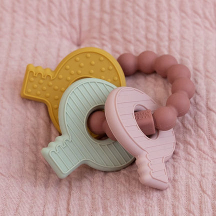 Teething toy keychain pink 