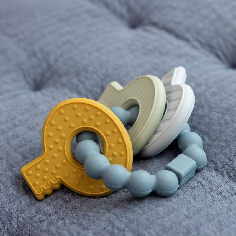 Teething toy keychain blue 