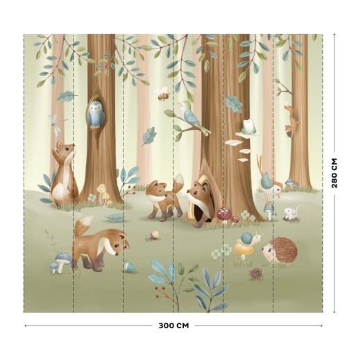 Photo wallpaper - Multicolored - Forest Friends 