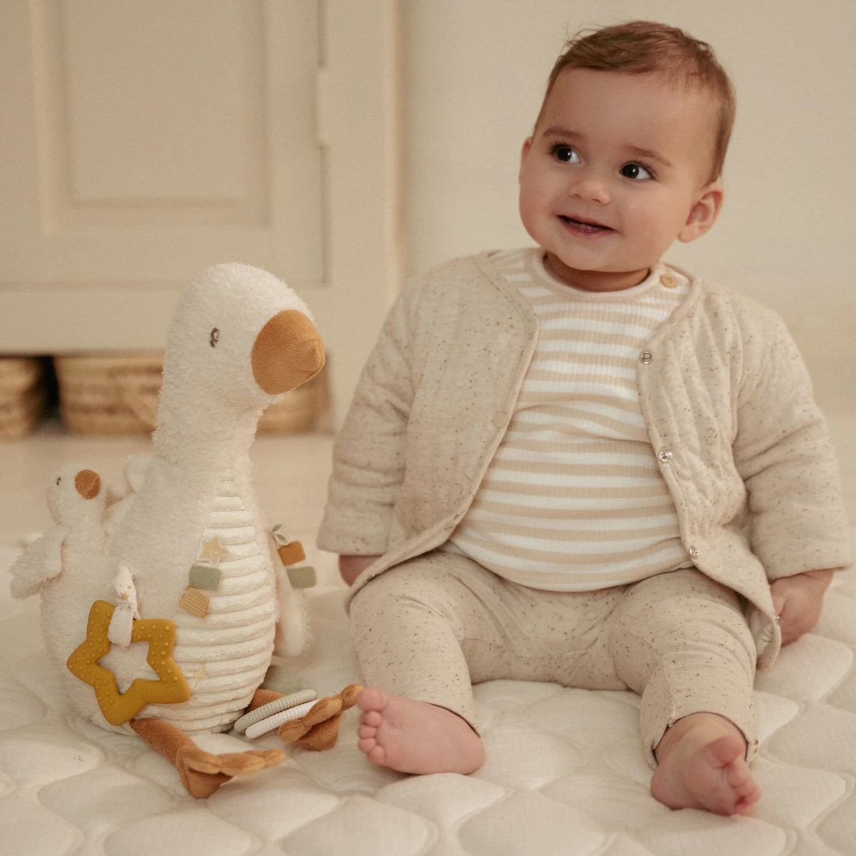 Activiteitenknuffel Gans - Wit - Little Goose