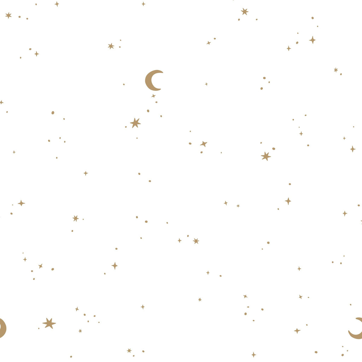 Vliesbehang – Wit – Newborn Naturals – Moon & Stars