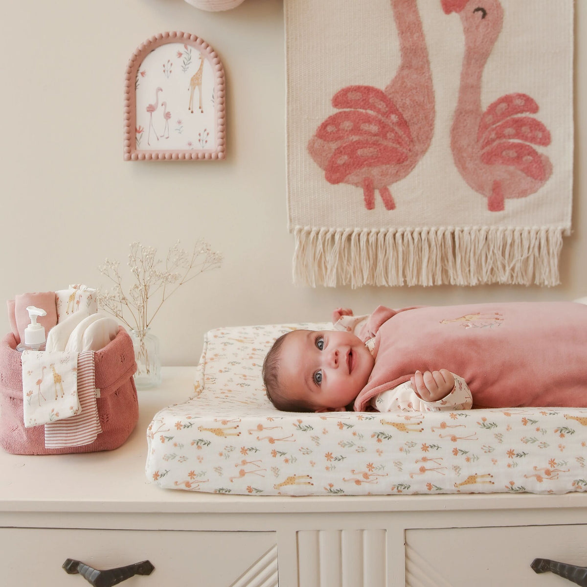 Washandjes set - Roze - Blooming Safari