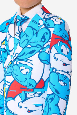 Children's shirt with Smurf cartoon character print on a white background