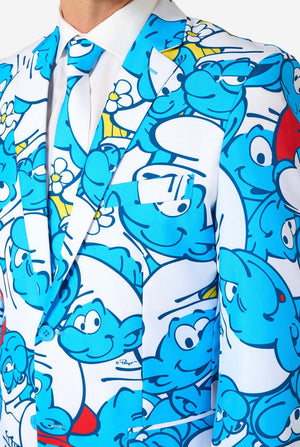 Suit with Smurf pattern worn by a person