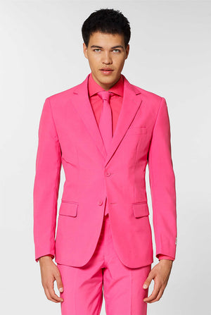 Men's suit with reflective perfective design showcasing trendy, eye-catching fabric and expert fit