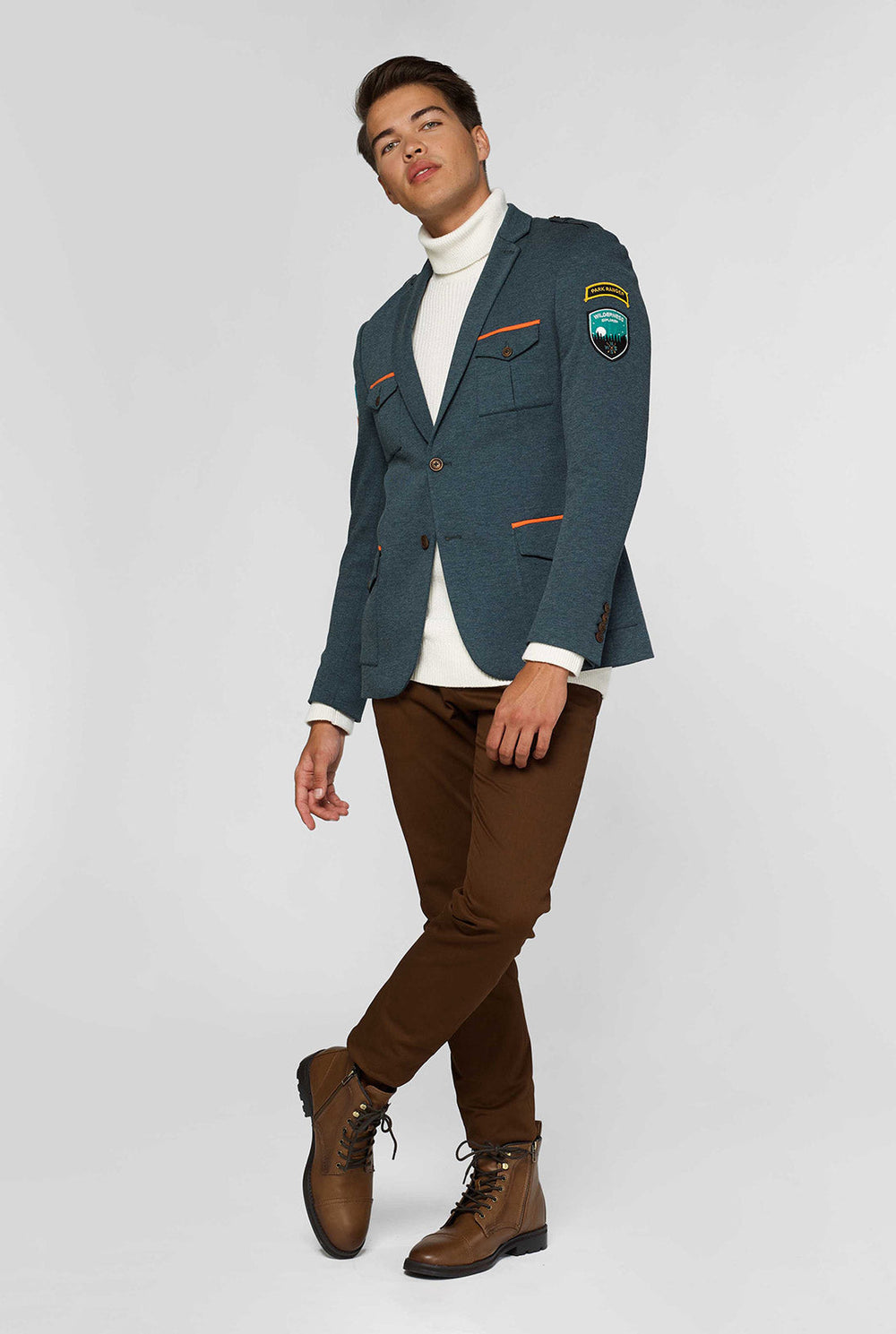 Green park ranger jacket worn by man
