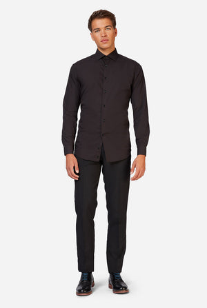 Man wearing black dress shirt