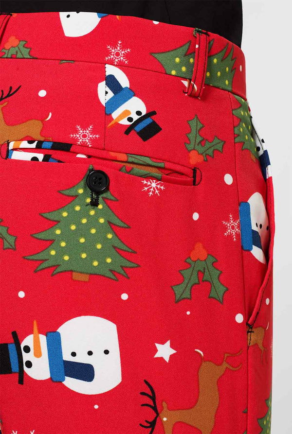 Man wearing Red Christmas men's suit