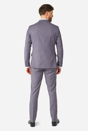 Man wearing casual grey business suit