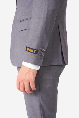 Man wearing casual grey business suit