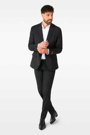 Man wearing casual black business suit