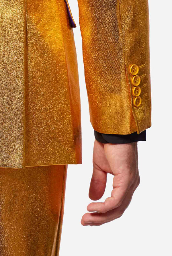 Gold men's party suit worn by man