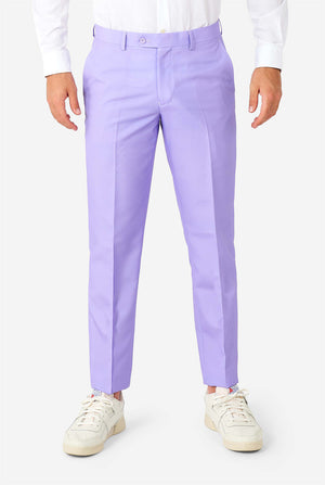 Man wearing lavender purple colored suit