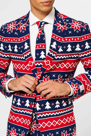 Nordic themed Christmas men's suit worn by man