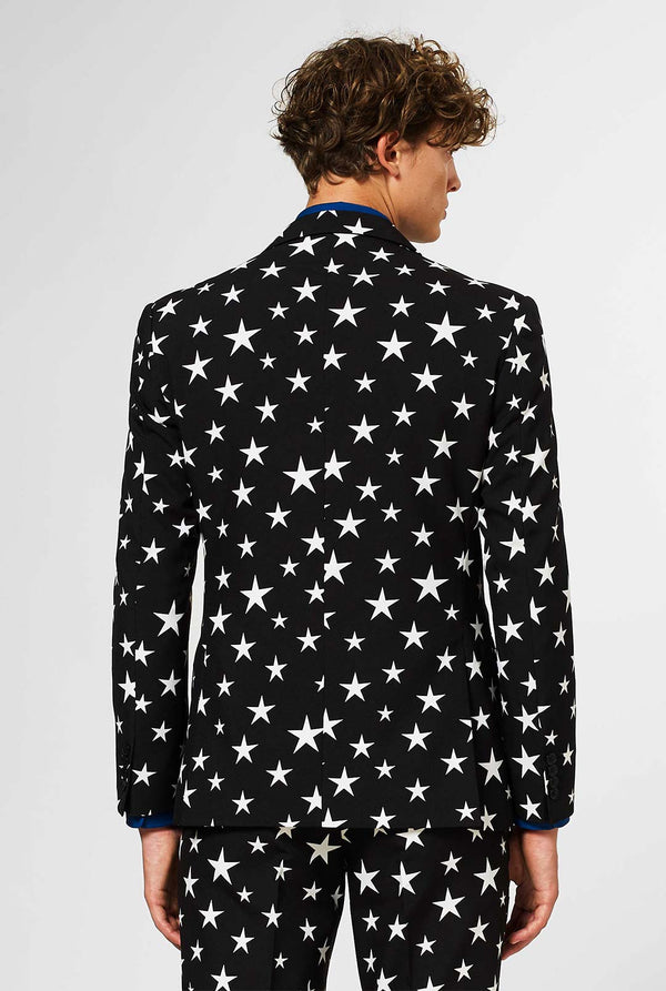 Men wearing black suit with white stars
