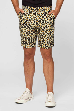 Man wearing summer suit with leopard print