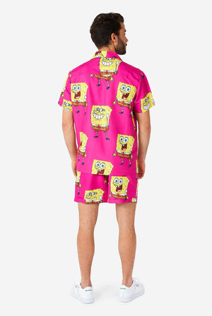 Man wearing summer outfit with SpongeBob SquarePants print