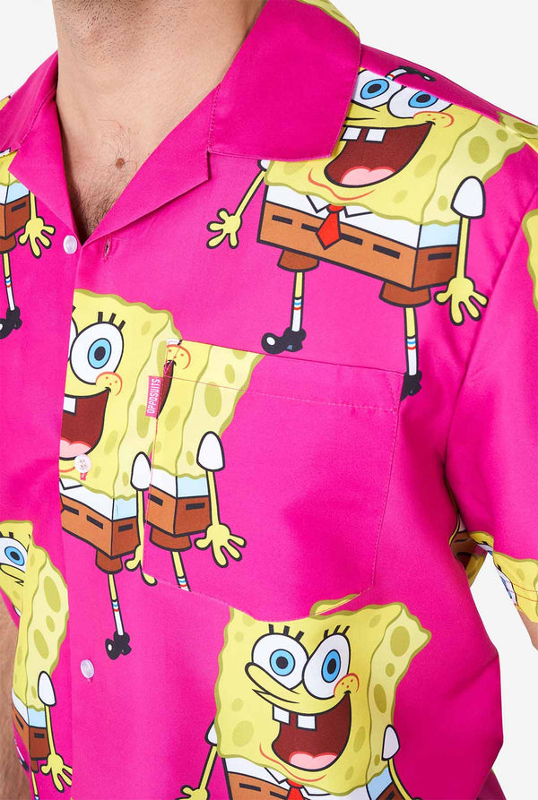 Man wearing summer outfit with SpongeBob SquarePants print